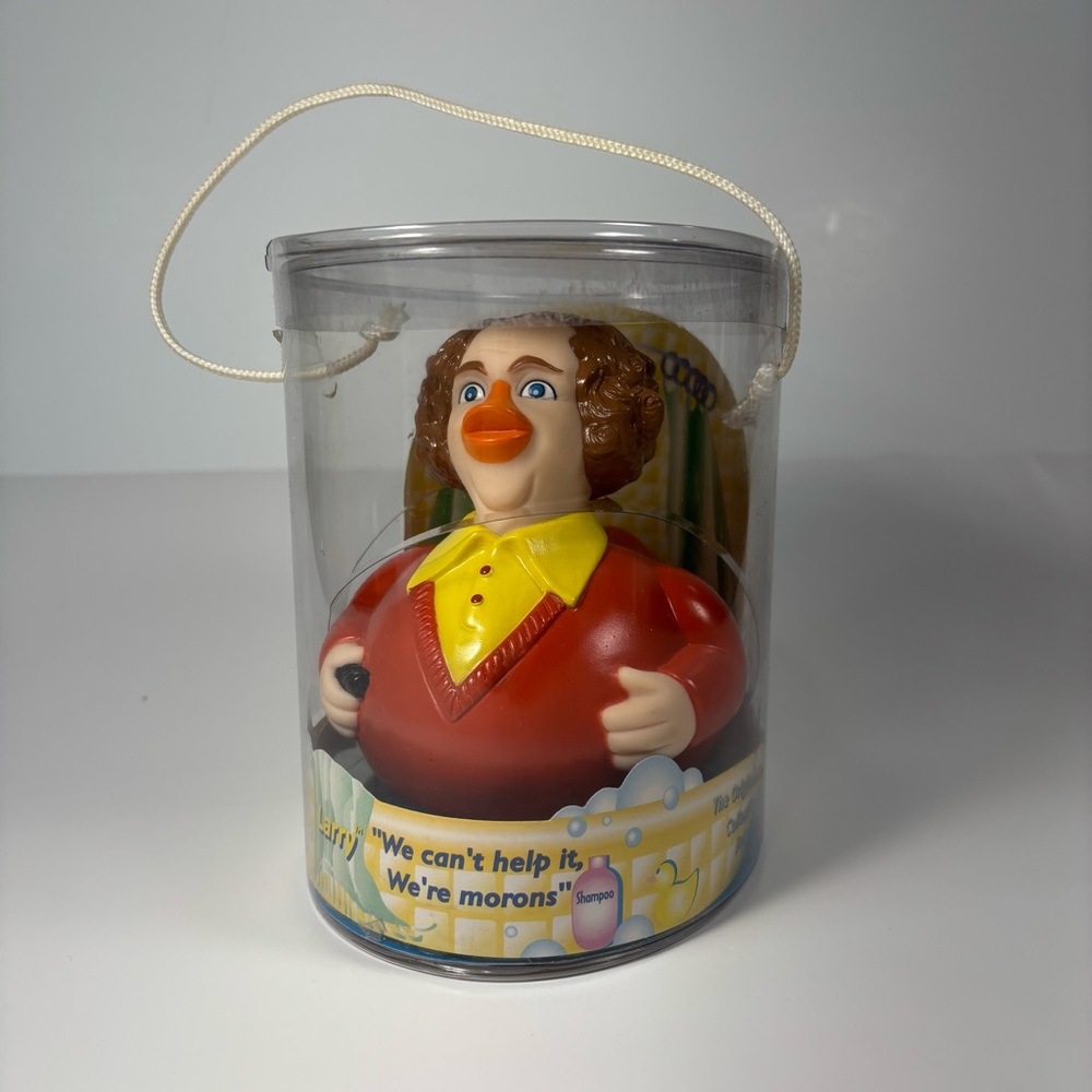 Red and Yellow Rubber‎ Duck Toy CelebriDucks Larry Three Stooges Duck 2000